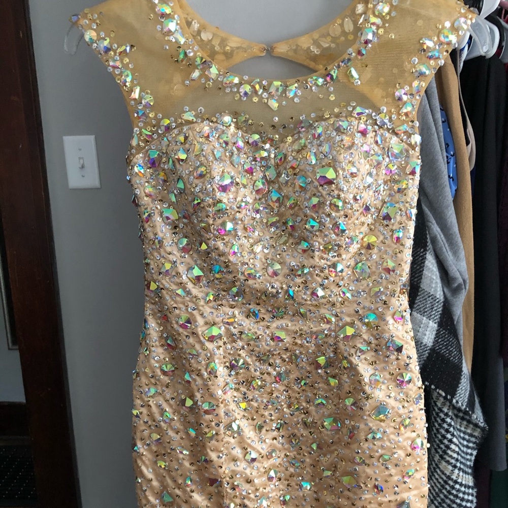 Gold cocktail dress
